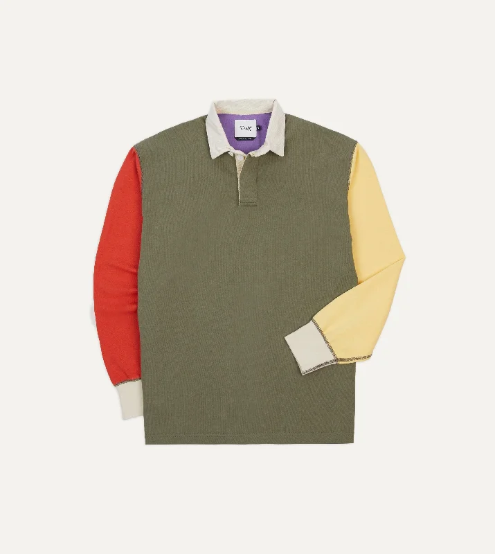 Weekend Offers You Can't Ignore Multi Colourblock Cotton Rugby Shirt