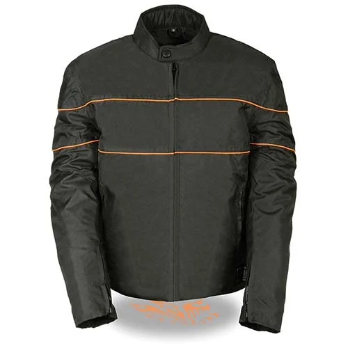 Must-Have Deals NexGen SH2285 Men's Black with Orange Stripes Scooter Style Textile Jacket Must-Have Deals NexGen SH2285 Men's Black with Orange Stripes Scooter Style Textile Jacket