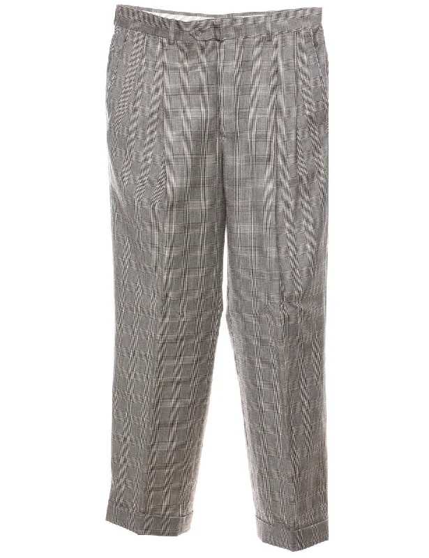 Weekend Savings Fiesta Wool Checked Pattern Grey Classic Trousers - W32 L30