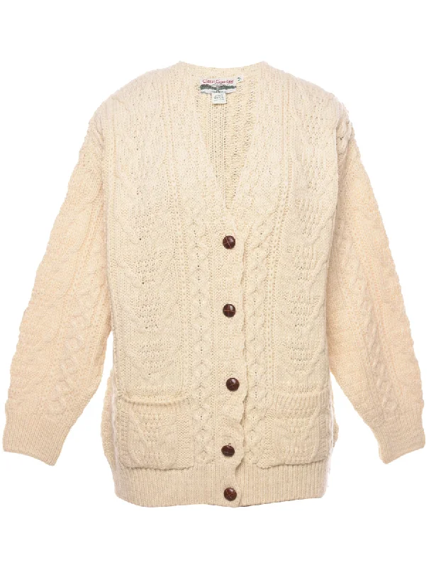 Weekend Shopping Made Better Wool Cable Knit Cardigan - M