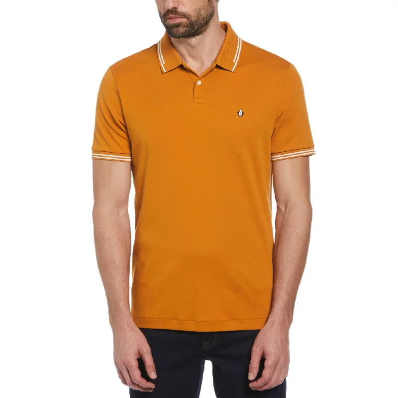 Now or Never Organic Cotton TV Pete Polo Shirt In Sudan Brown