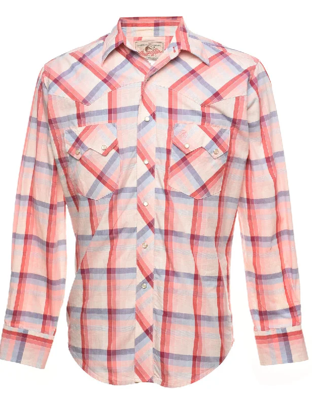 Inventory Reduction Wrangler Checked Red & Blue Western Shirt - S