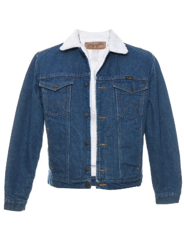 Unbeatable Prices Wrangler Medium Wash Embroidered Horse Design Shearling Denim Jacket - S