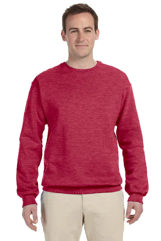 Weekend Bargains to Indulge In Jerzees Mens NuBlend Fleece Crewneck Sweatshirt - Vintage Heather Red