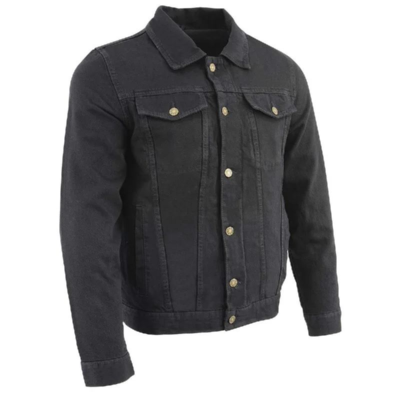 Special Discount Milwaukee Leather MDM1015 Men's Black Classic Denim Jean Jacket