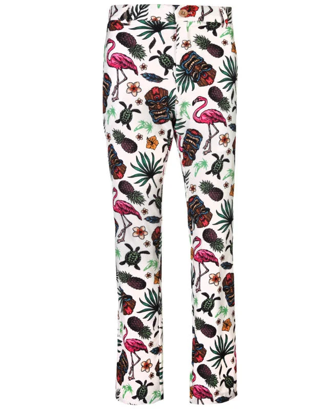 Great Deal Tattoo Golf: Men's Aloha Hawaiian Cool Stretch Golf Pants- Tiki