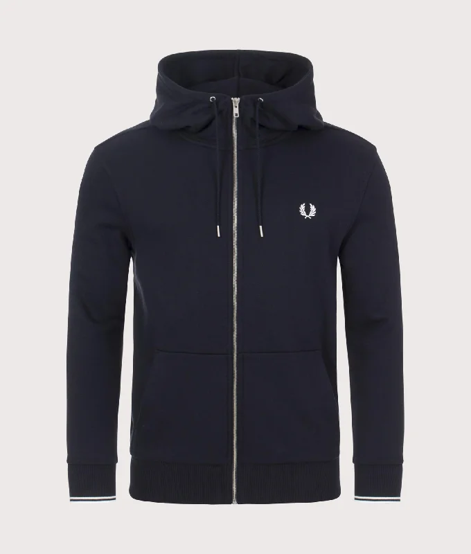 Anniversary Sale Zip Through Contrast Tipped Hoodie