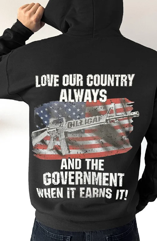 Super Sale Love our Country Pullover Hoodie