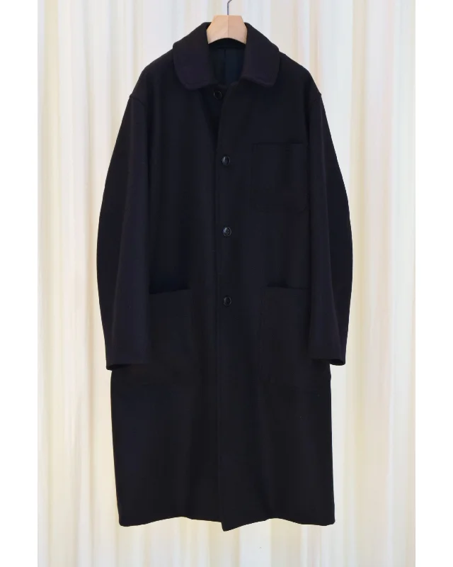 Stock Up and Save ウールカシミヤ ミリタリーコート NAVY