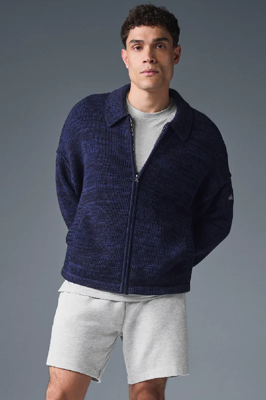 Major Deal Heritage Full Zip Sweater - Navy Multi