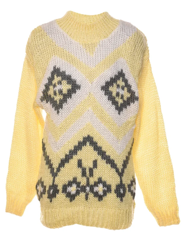 Value Pack Yellow Nordic High Neck Jumper - M
