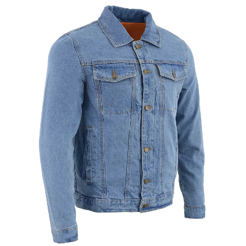 Super Sale Milwaukee Leather MDM1015 Men's Blue Classic Denim Jean Jacket