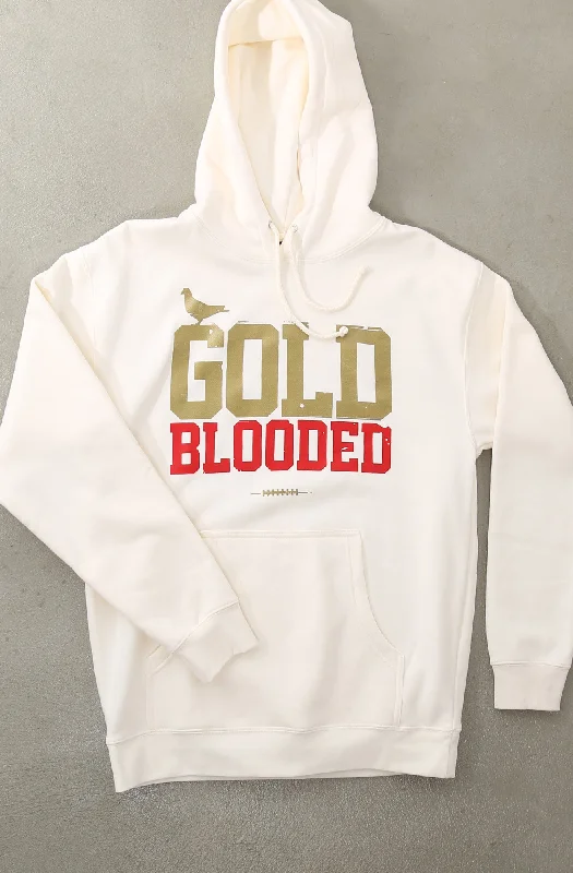 Year-End Sale Gold Blooded (Men's Bone/Red Hoody)
