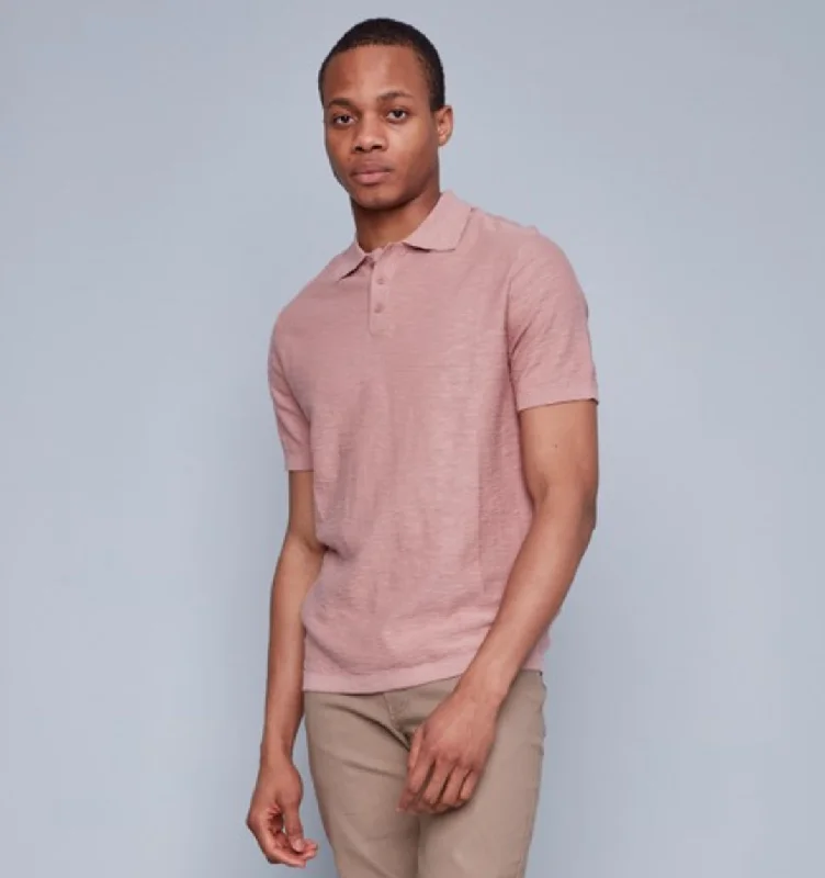 Value Deals HEDGE KNIT COLLARED POLO SS