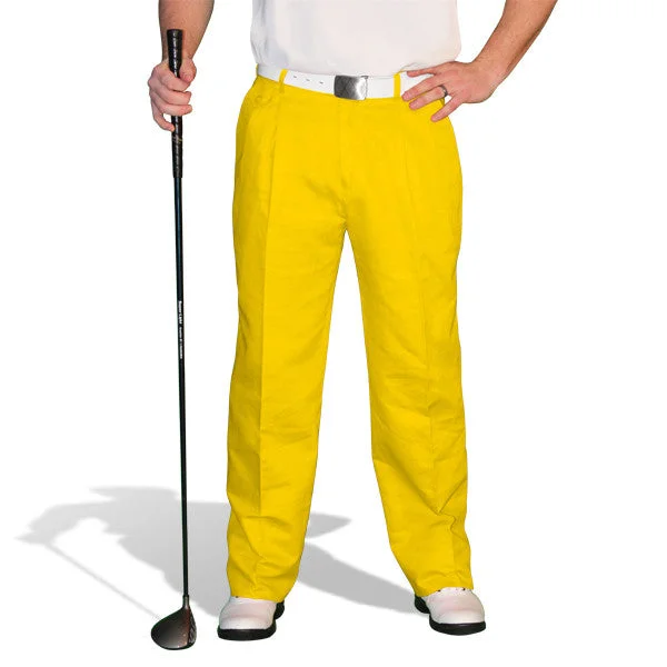 Now Available Golf Knickers: Mens 'Par 4' Cotton/Ramie Golf Trousers - Yellow