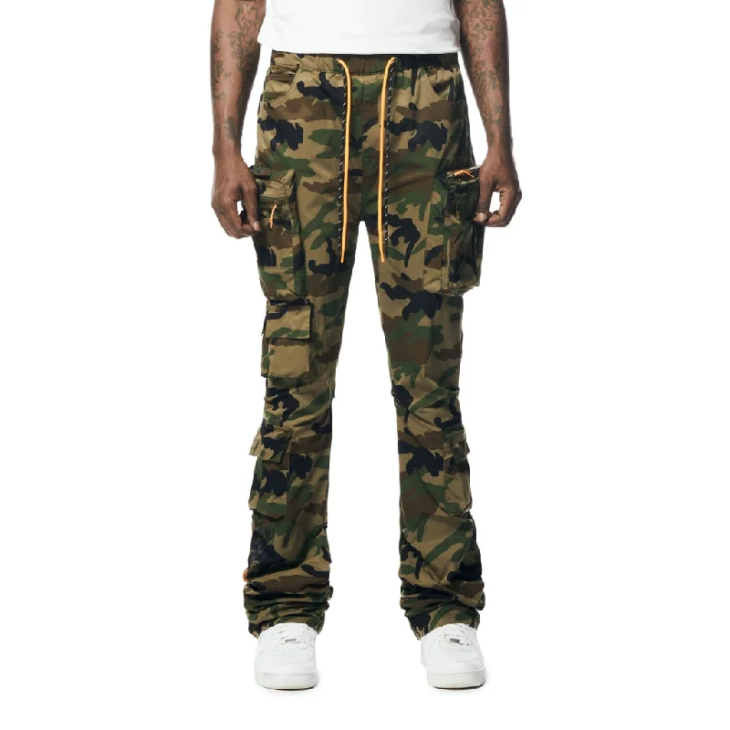 Can't Be Beat Stacked Utility Windbreaker Pants - Wood Camo