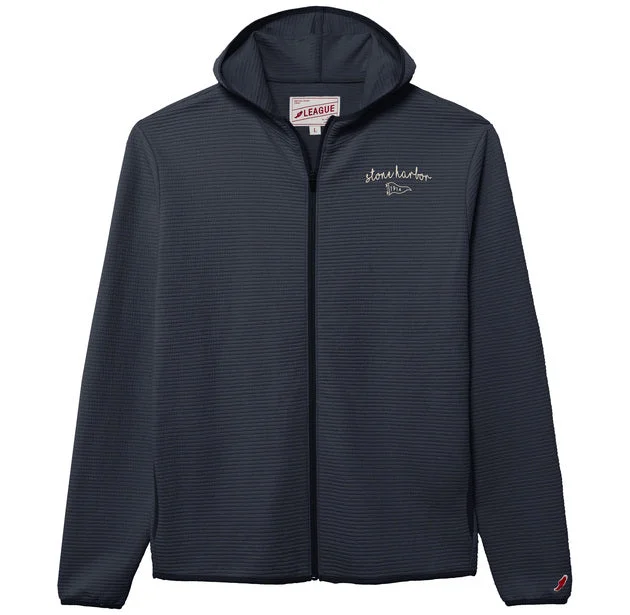 Unwind with Weekend Discounts Men's Stone Harbor Summit Full Zip w/Hood - Washed Dark Navy