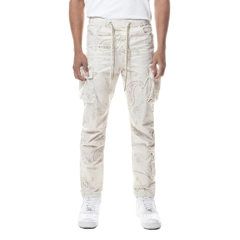 Weekend Discounts to Snag Paisley Utility Windbreaker Joggers - Latte