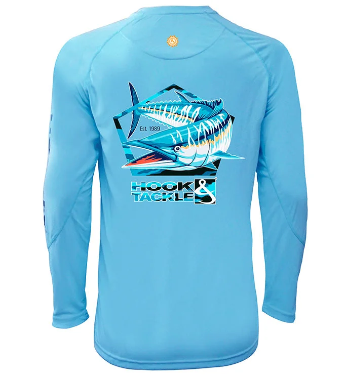 Amazing Deals Men's Wahoo Pentagon L/S UV Fishing Shirt