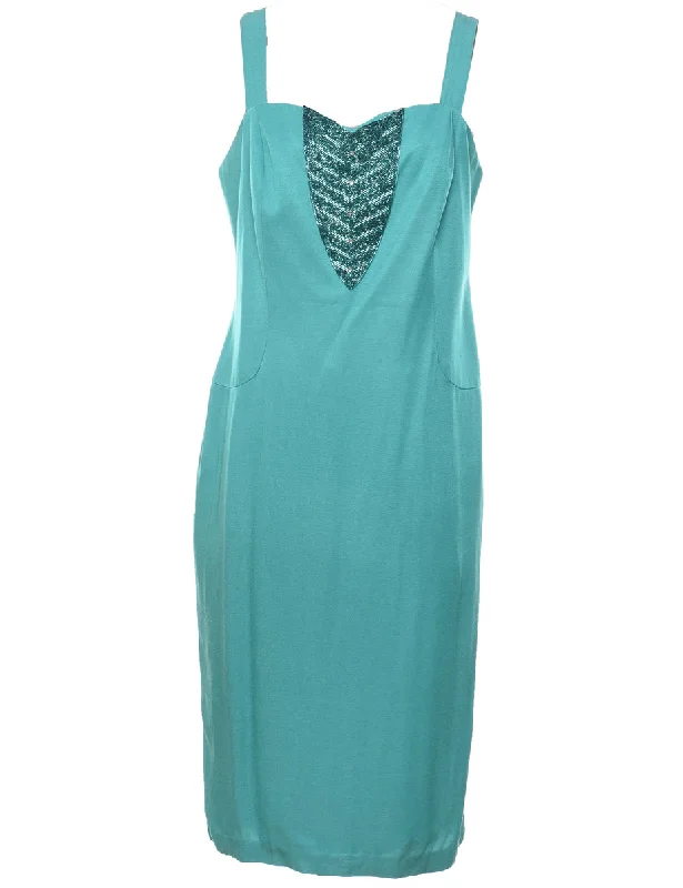 Weekend Shopping Bliss Turquoise Evening Dress - M