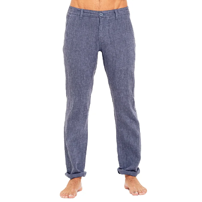 Weekend Discounts to Love Linen Slim Fit Pants - Navy