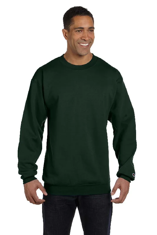 Steals and Deals Champion Mens Double Dry Eco Moisture Wicking Fleece Crewneck Sweatshirt - Dark Green Steals and Deals Champion Mens Double Dry Eco Moisture Wicking Fleece Crewneck Sweatshirt - Dark Green