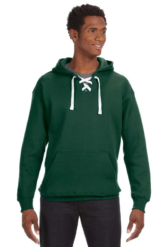 Best Bargains J America Mens Sport Lace Hooded Sweatshirt Hoodie w/ Pouch Pocket - Forest Green Best Bargains J America Mens Sport Lace Hooded Sweatshirt Hoodie w/ Pouch Pocket - Forest Green