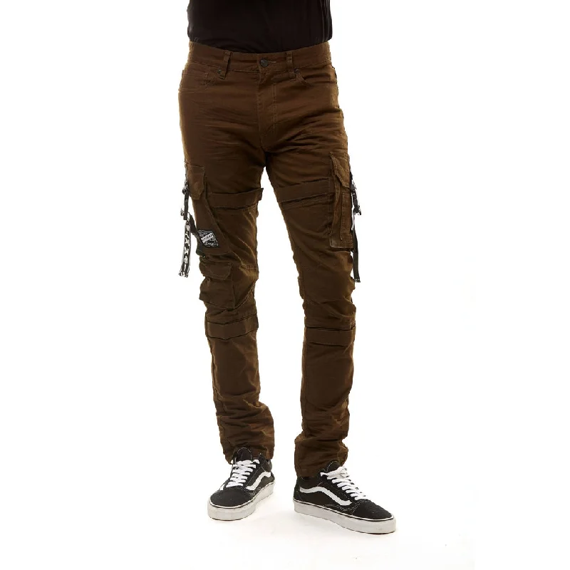Daily Special Slim Tapered Cargo Utility Pants - Olive