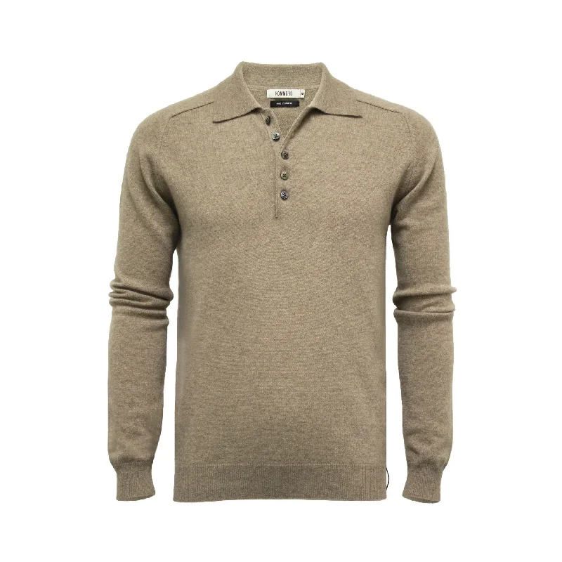 While Supplies Last Cashmere Polo Neck Sweater Porter Camel