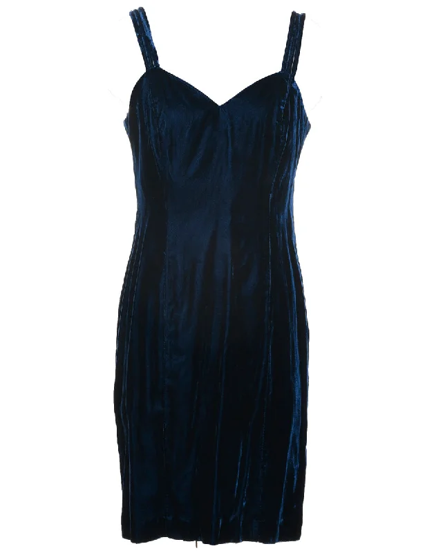 Shop and Save Velvet Navy Evening Dress - M