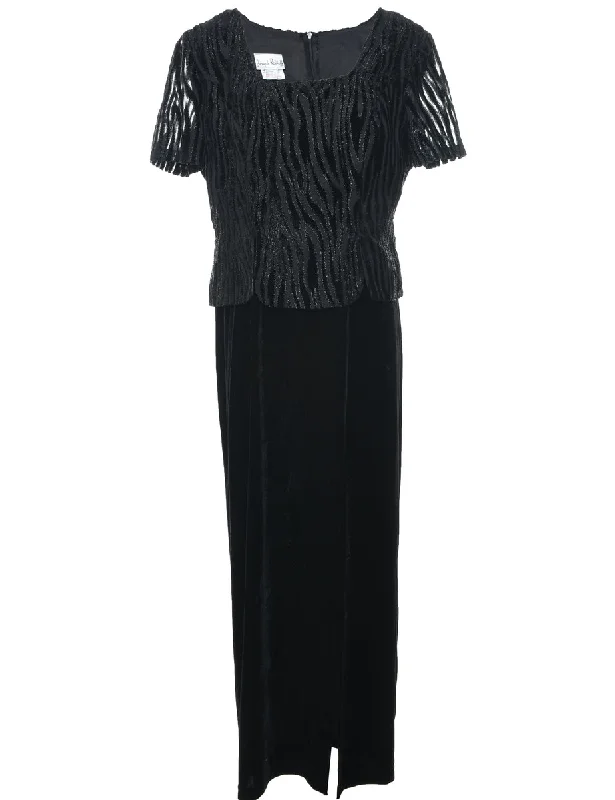 Deal Zone Velvet Evening Dress - L
