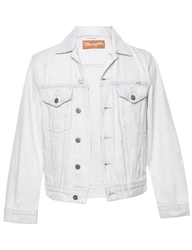 Savings Galore Wrangler Distressed Denim Jacket - XS