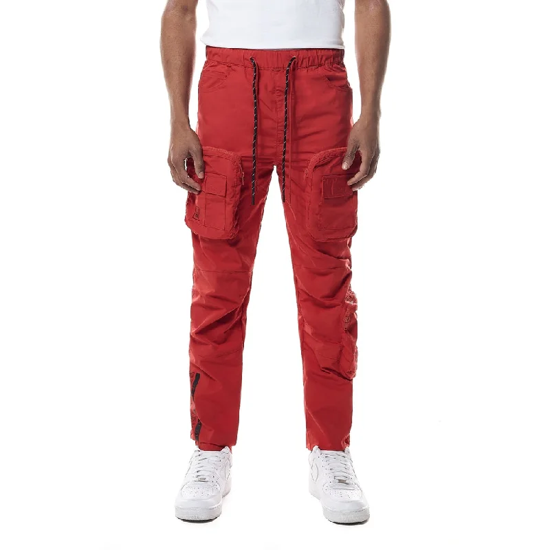 Huge Savings Printed Utility Windbreaker Joggers - Red