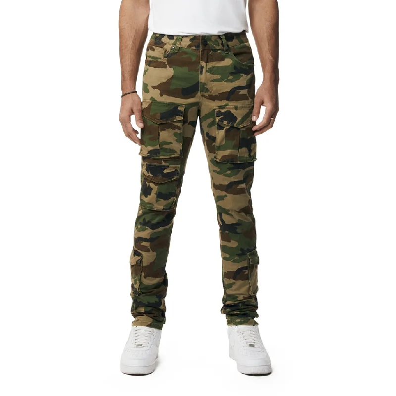 Price Drop Slim 10 Pocket Twill Pants - Wood Camo