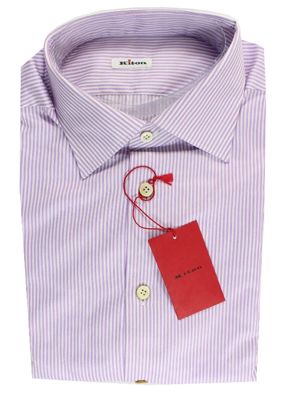 Exclusive Weekend Offers Inside Kiton Dress Shirt White Lilac Design - Sartorial 44 - 17 1/2 SALE Exclusive Weekend Offers Inside Kiton Dress Shirt White Lilac Design - Sartorial 44 - 17 1/2 SALE