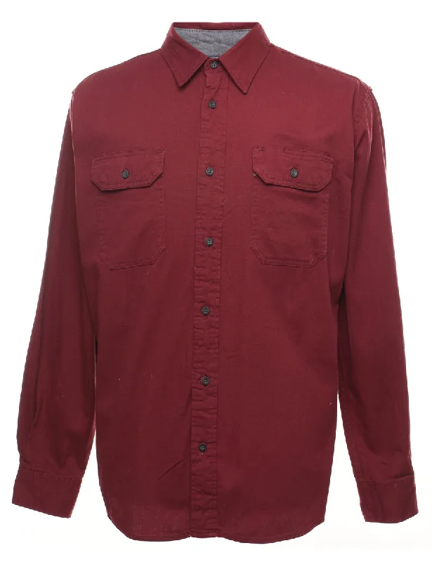 Super Sale Wrangler Maroon Denim Shirt - M
