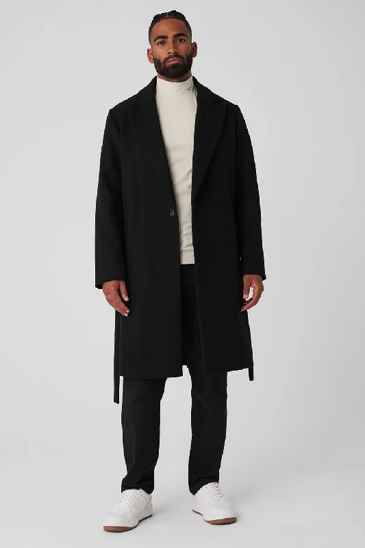 Time-Limited Offer Wool Gameday Overcoat - Black