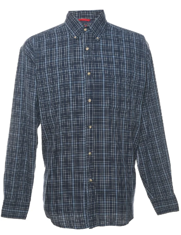 YEAR-End Sale Wrangler Navy Flannel Checked Shirt - L