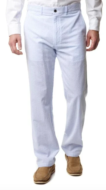 Fantastic Savings Castaway Clothing Mens Blue Seersucker Harbor Pants (Size 28x30) SALE