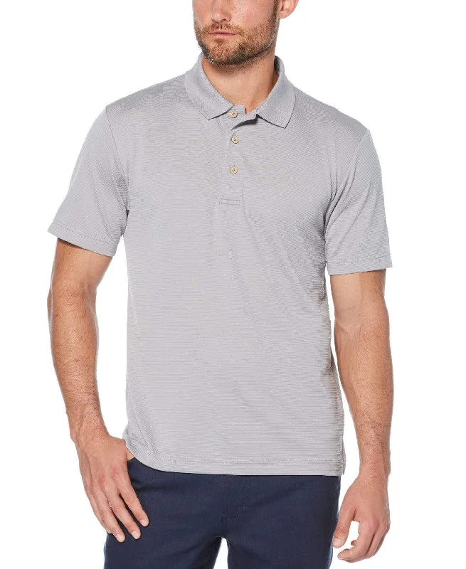 Special Discount Cubavera Mens 3 Button Polo Mesh Short Sleeve Shirt - CDSK0166-Sleet
