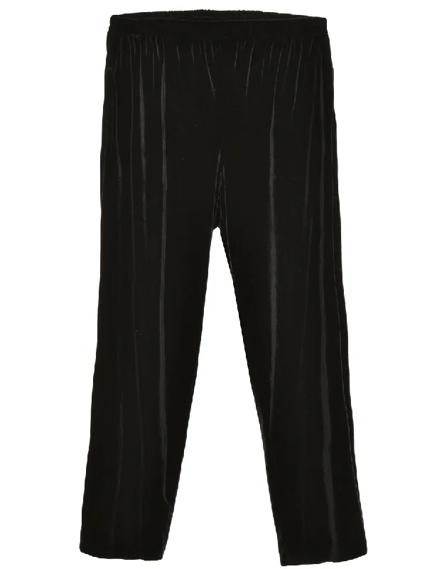 Bargain Prices Velvet Fabric Black Trousers - W34 L37