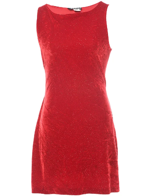 Value Deals Velvet Red Evening Dress - S