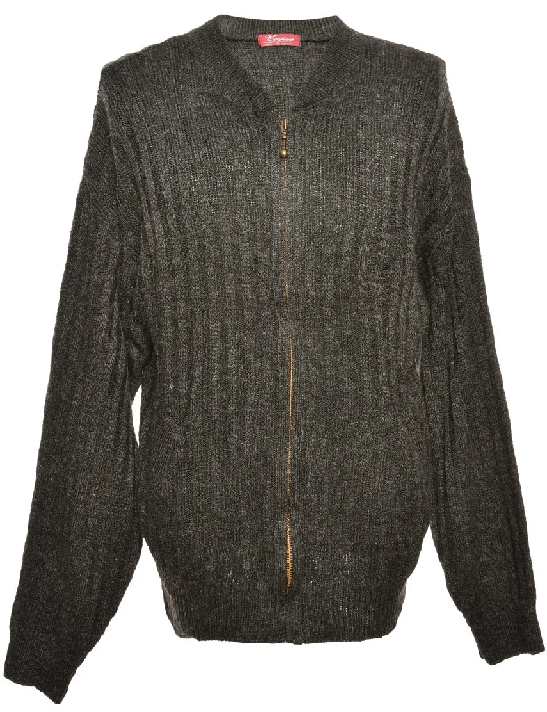 Extra Savings Zip Front Black Cardigan - M