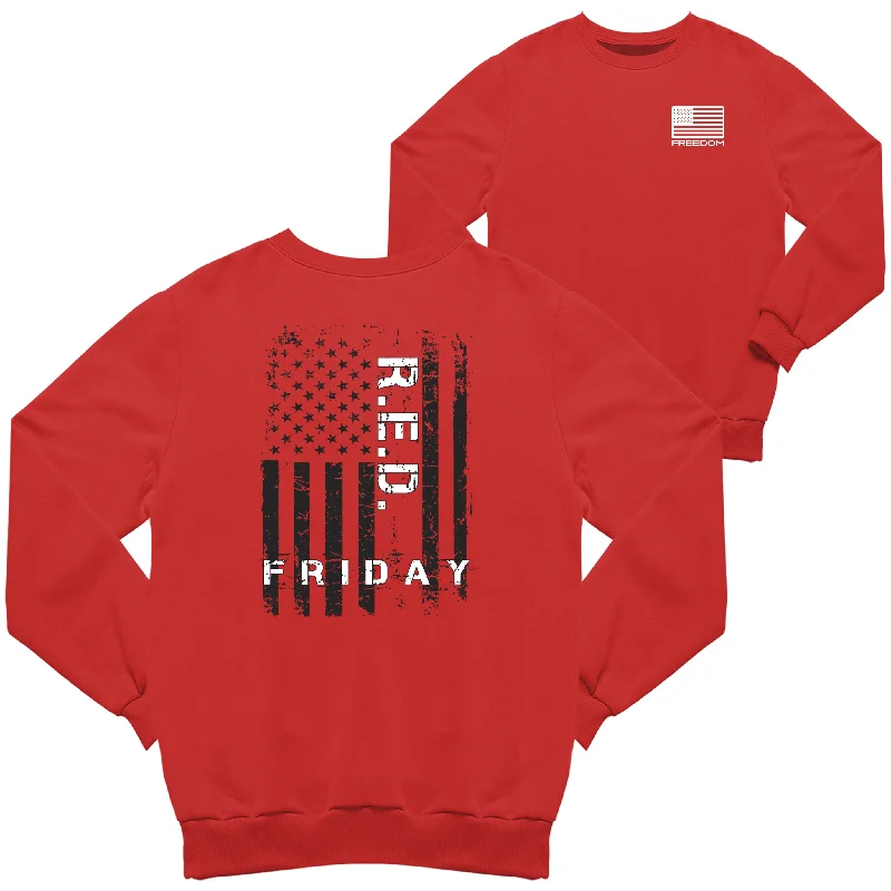 Weekend Bargains Just for You R.E.D. Friday Freedom Wht Flag 2-Sided Sweatshirt