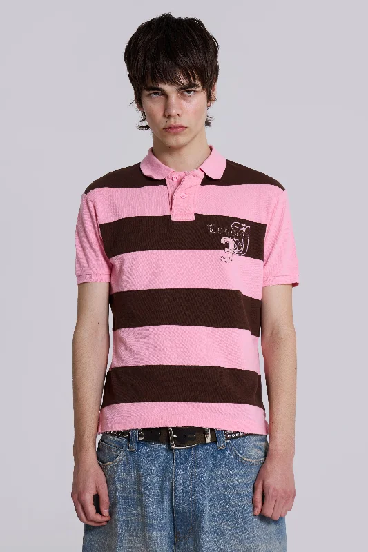 Blowout Sale Pink Frat Polo Shirt