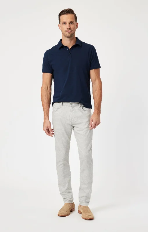 Weekend Discounts to Delight JAKE SLIM LEG IN LIGHT GREY LINEN