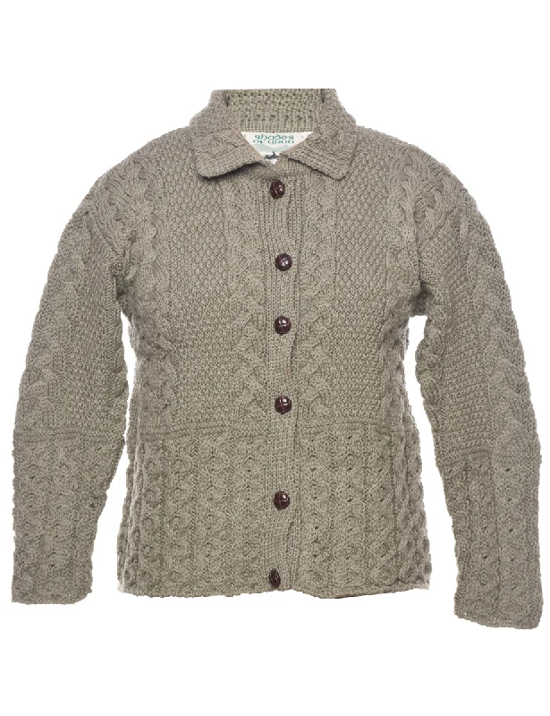 Weekend Sale: Don't Miss Out Wool Cable Knit Cardigan - S
