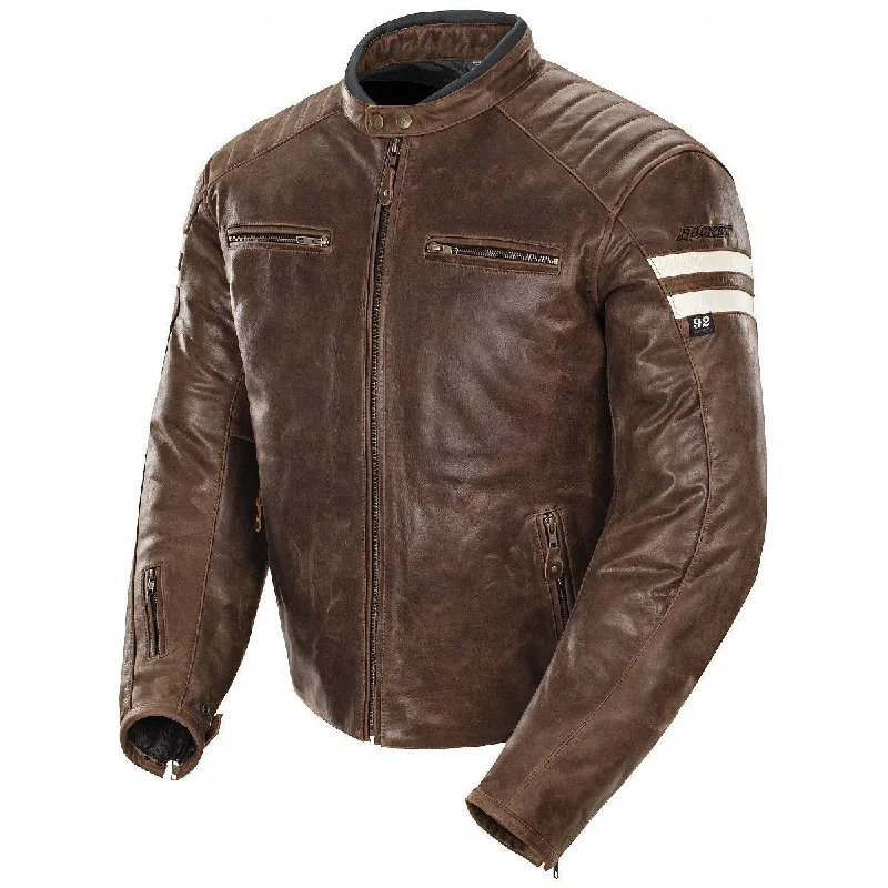 Limited Supply Joe Rocket 'Classic 92' Mens Brown And Cream Leather Jacket