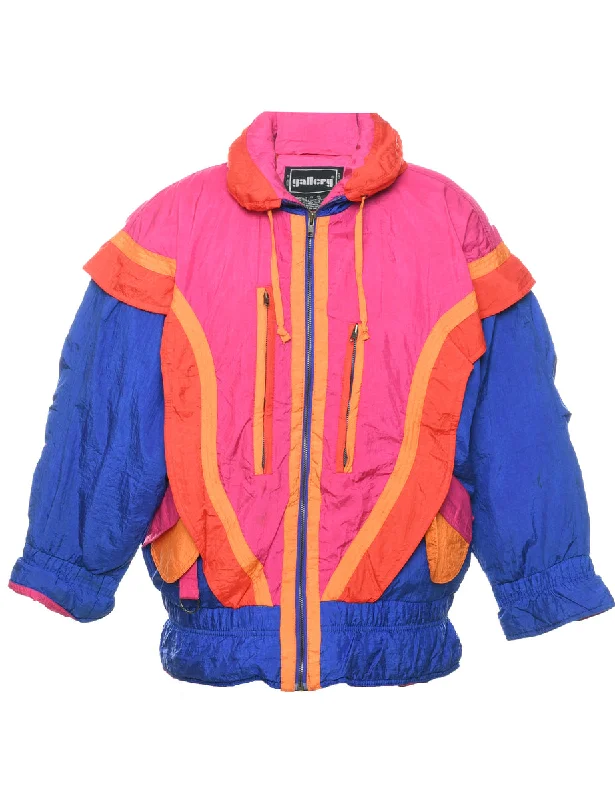 Online Exclusive Zip Front Colour Block Ski Jacket - S
