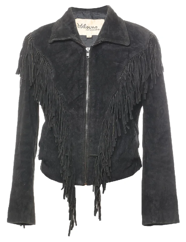 Exclusive Offer Wilson Black Suede Fringed Jacket - S